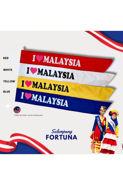 Selempang I love Malaysia (Blue) Selempang I love Malaysia (Blue)